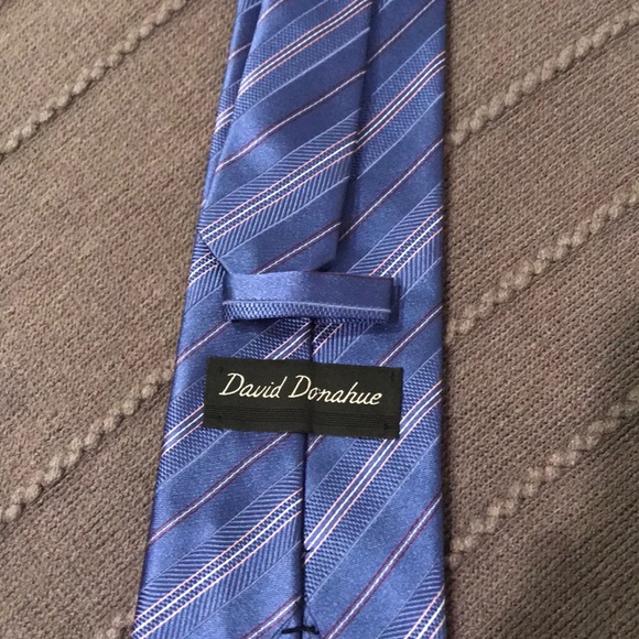 David Donahue blue striped silk tie - Picture 2 of 6